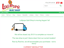 Tablet Screenshot of lollipopsquiltshop.com